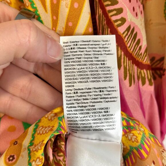 Farm Rio Palm Scarf Sand Mini Dress Size XXS - Picture 12 of 15